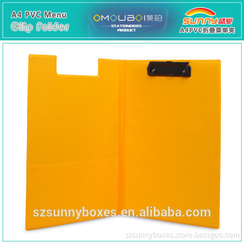 Wholesale Office Folder Type PVC Imitation Leather Document Display Clip Folder With Inner Pocket